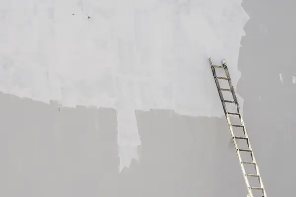 Exterior painting in Wichita: ladder against a freshly primed wall